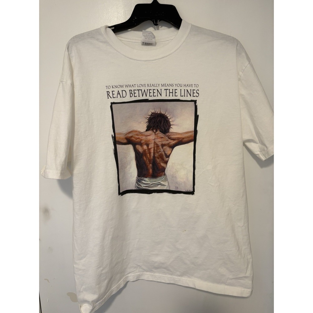 Jesus Living Epistles Crucifixion T-Shirt Vintage 90s, Size L